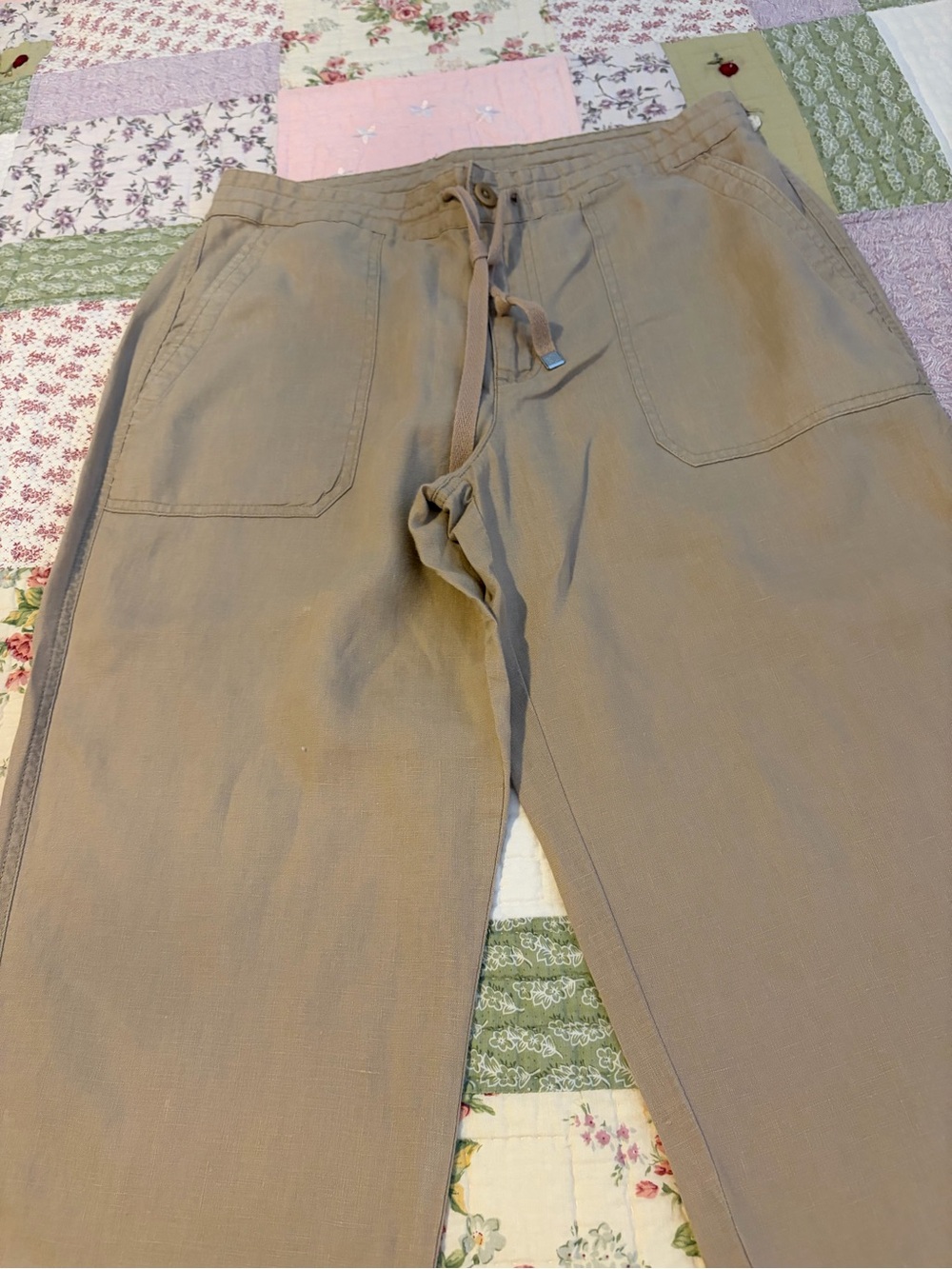 Ralph Lauren Women's Drawstring Jogger Pants in Light Brown